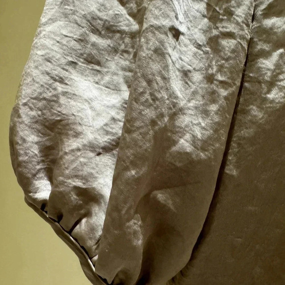 Satin scoop neck blouse in mocha color - Picture 3 of 5